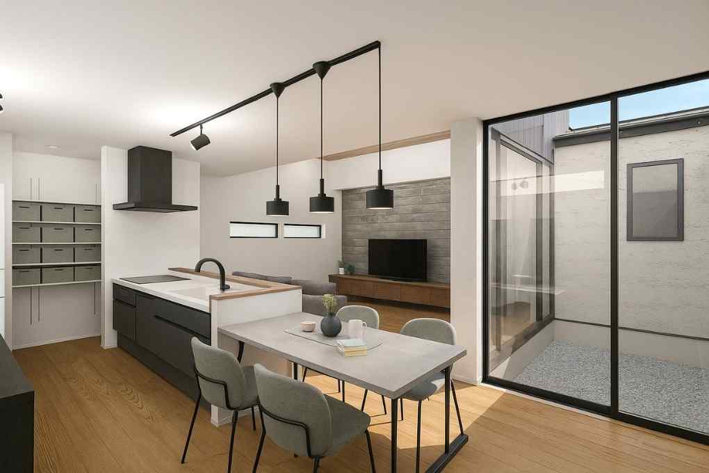 家事楽を叶えた一直線に並ぶ水まわり